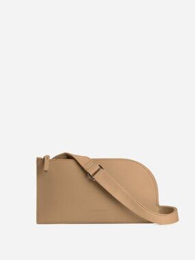 Everlane Leather Zip Pouch with Crossbody Strap Tan NWT